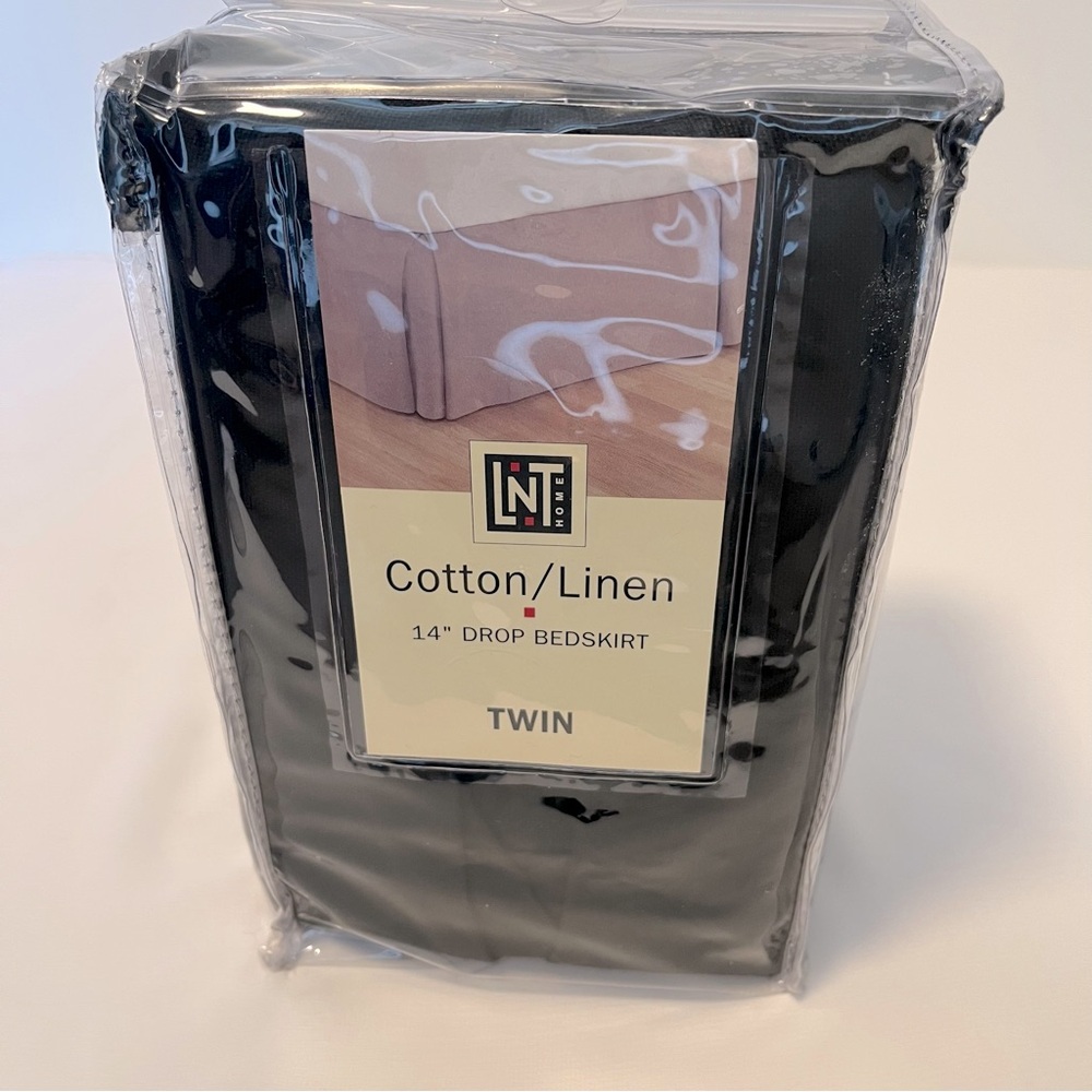 Twin Bedskirt Black, LNT Home- NEW